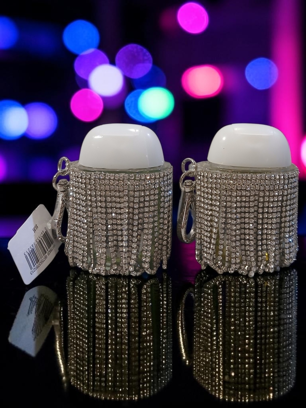 Diamond Fringe Rhinestone Pocketbac Holder - Silver